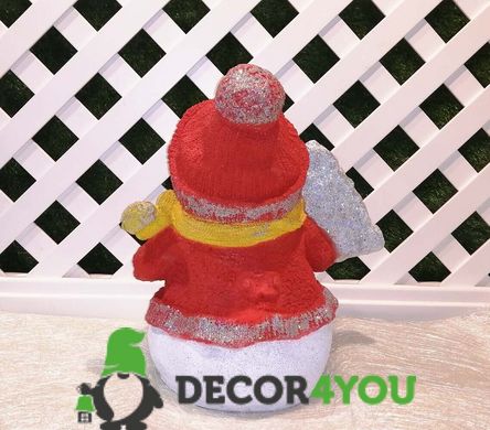 купить Новогодняя садовая фигура Снеговик в красном с табличкой "Веселих свят!" (10.050к.de) 3