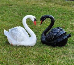 купить Садовая фигура Лебедь шипун белый и Лебедь шипун черный 1