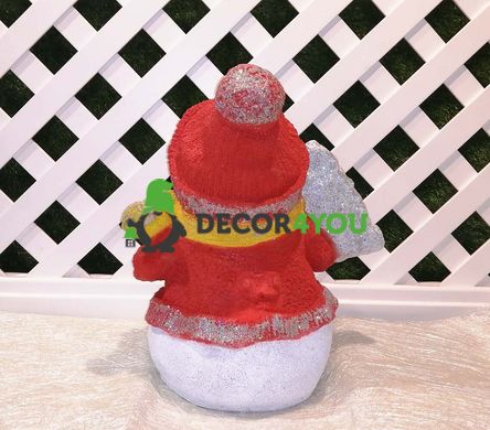 купить Новогодняя садовая фигура Снеговик в красном с табличкой "Веселих свят" 4