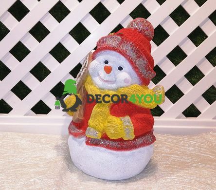 купить Новогодняя садовая фигура Снеговик в красном с табличкой "Веселих свят" 2
