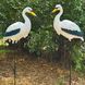 Комплект садових фігур &laquo;Пара тендітних Чапель&raquo; (2 шт.) з полістоуну на металевих лапах, висота 85 см
