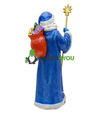 купити Новорічна садові фігура Дід Мороз з посохом в синьому костюмі NSF-7.065 3