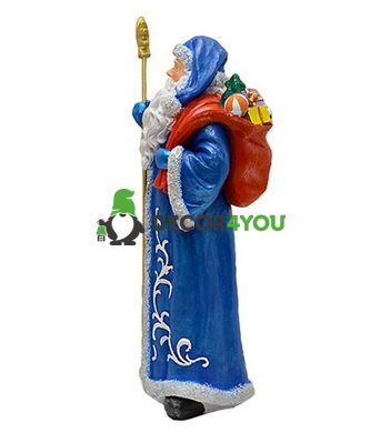 купити Новорічна садові фігура Дід Мороз з посохом в синьому костюмі NSF-7.065 4