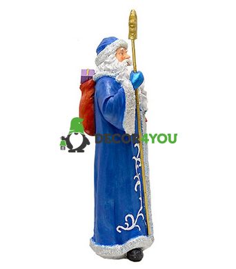 купити Новорічна садові фігура Дід Мороз з посохом в синьому костюмі NSF-7.065 2