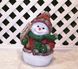 купить Новогодняя садовая фигура Снеговик в коричневом с табличкой "Веселих свят!" 3