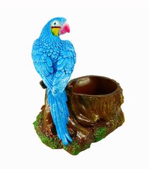 купить Подставка для цветов Пень с попугаем синим 1