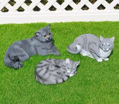 купити Садова фігура Три сірих коти 1