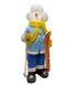 купить Новогодняя садовая фигура Снеговик Снеговик-Лыжник с табличкой "Желаю Удачи!" в голубой кофте NSF-7.069 4
