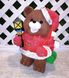 купить Новогодняя садовая фигура Медведь в красном костюме с фонариком 2
