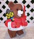 купить Новогодняя садовая фигура Медведь в красном костюме с фонариком 3