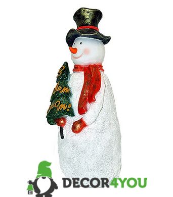 купити Новорічна садова фігура Сніговик великий у капелюсі "Веселих свят!" 2