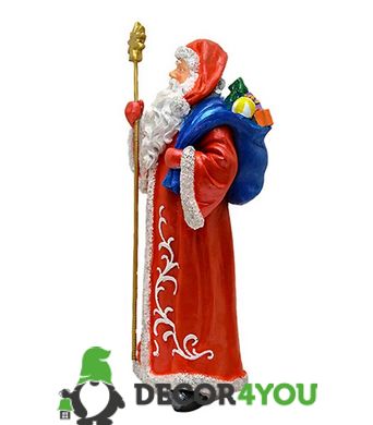 купити Новорічна садові фігура Дід Мороз з посохом в червоному костюмі NSF-7.064 4
