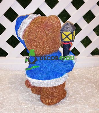 купити Новорічна садова фігура Ведмеді в синіх костюмах з ліхтарями 5