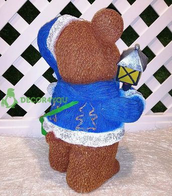 купити Новорічна садова фігура Ведмеді в синіх костюмах з ліхтарями 9