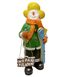 купить Новогодняя садовая фигура Снеговик-Лыжник с табличкой "Желаю Удачи!" в зеленой кофте NSF-10.072 1
