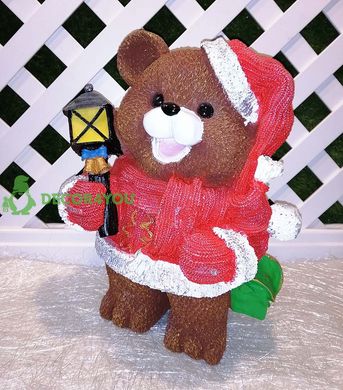 купити Новорічна садова фігура Ведмеді в червоних костюмах з ліхтарями 5