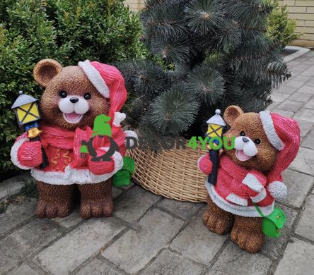 купити Новорічна садова фігура Ведмеді в червоних костюмах з ліхтарями 1