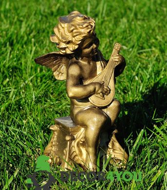 купить Садовая фигура Ангелок с лютней 3