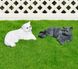 купити Садова фігура Кіт білий і Кіт сірий лежачий 1
