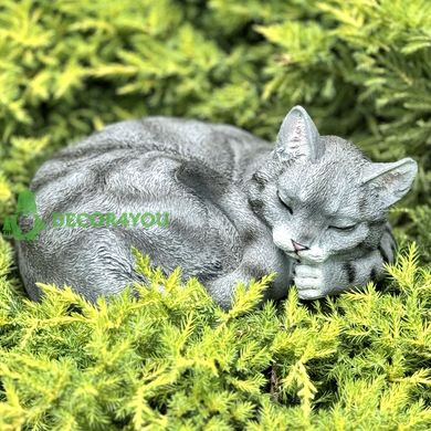 купить Садовая фигура Кот спящий серый 1