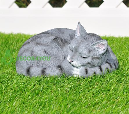 купить Садовая фигура Кот спящий серый 3