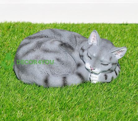 купить Садовая фигура Кот спящий серый 2